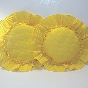 Ruffled, Reversible, Custom Pillows, Pair, 14” Diameter, Country Cottage Core